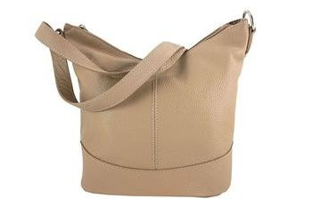 Modna skórzana torebka młodzieżowa - Beżowa