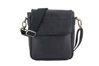 Torba męska ze skóry naturalnej na ramię - Barberini's - Czarna