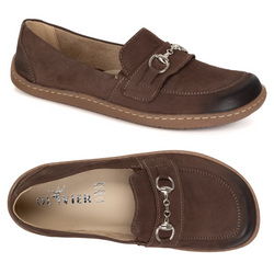 Barefoot damskie mokasyny skórzane minimalistyczne 1288AR brązowe nubuk