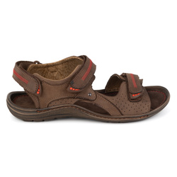 Sandały sportowe męskie skórzane 323 brązowe