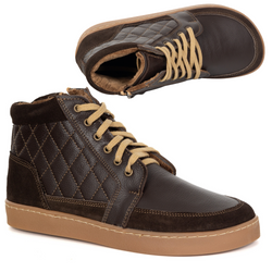 Buty damskie zimowe barefoot skórzane Z-B05 brązowe