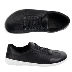 Buty męskie barefoot minimalistyczne skórzane 0742WK czarny tłoczony