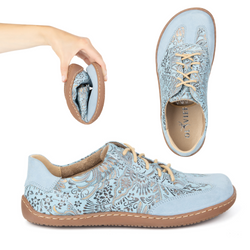 Buty BAREFOOT damskie skórzane minimalistyczne 1287 błękitne 