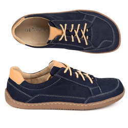 BAREFOOT Damskie minimalistyczne sneakersy skórzane OLIVIER 1282 granatowe