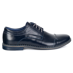 Buty męskie skórzane eleganckie 276LU granatowe