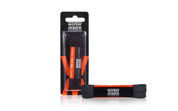 Sznurowadła płaskie czarne worker walker