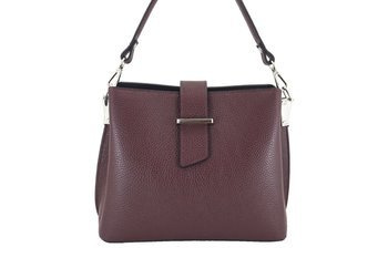 Modny kuferek skórzany - Bordowy