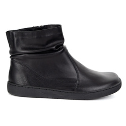 Damskie buty barefoot sztyblety z zamkiem ocieplane 1297 czarne