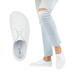 BAREFOOT Damskie minimalistyczne ażurowe 1288POL białe