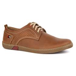 Buty męskie skórzane casual 302GT camel
