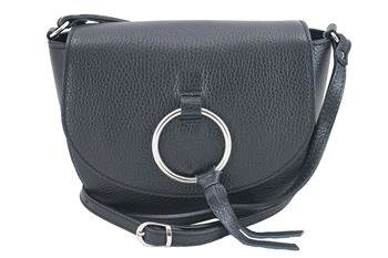 Damska skórzana listonoszka - Czarna