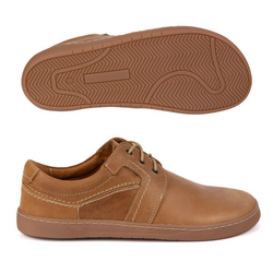 BAREFOOT Męskie buty skórzane sznurowane minimalistyczne 115KZ jasno brązowe