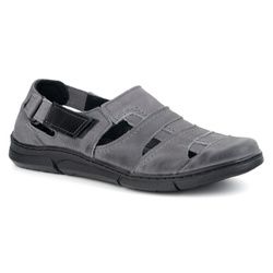 Buty męskie skórzane 54KZ szare lekkie przewiewne na lato