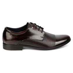 Buty męskie eleganckie skórzane 271T2 wisnia