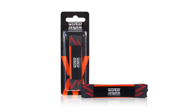 Sznurowadła płaskie czarno czerwone worker walker