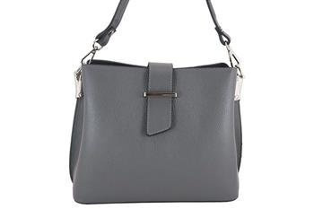 Modny kuferek skórzany - Szary ciemny