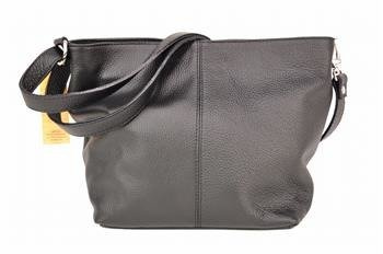 Listonoszka damska skórzana - Barberini's - Czarne