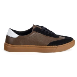 Buty męskie Olivier 702KNT brązowe z czarnym klasyczne półbuty miejskie