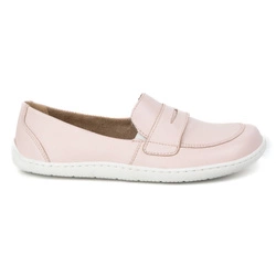BAREFOOT Eleganckie Damskie minimalistyczne mokasyny skórzane 1280 pudrowy róż