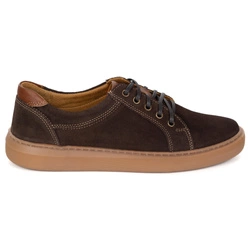 Buty męskie zamszowe skóra naturalna 7136DT brązowe