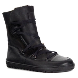 Botki damskie BAREFOOT skórzane 1802POL czarny+baran