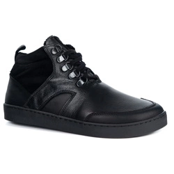Barefoot zimowe buty skórzane unisex Explorer czarne