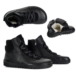 Buty damskie barefoot Madison ocieplane naturalną wełną merino czarne