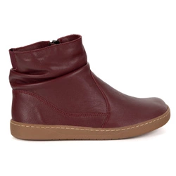 Damskie buty barefoot sztyblety z zamkiem ocieplane 1297 bordowe