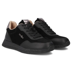Skórzane sneakersy Filippo  DP7405/25 BK czarne