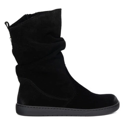 Buty Damskie botki BAREFOOT skórzane ocieplane Freja polskie czarne