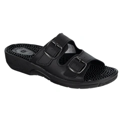 Damskie klapki medyczne regulowane fakirki masujące z kolcami Nadia czarne