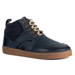 Barefoot zimowe buty skórzane unisex Explorer niebieskie