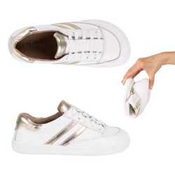 Sneakersy barefoot damskie Kaia Olivier – anatomiczne buty skórzane białe