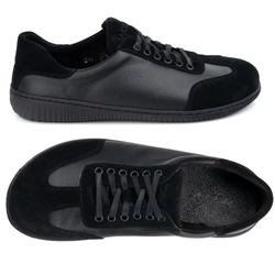 Buty męskie barefoot minimalistyczne skórzane 0742W czarny groszek