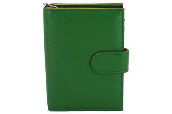 Pojemny kolorowy portfel damski skórzany - Zielony