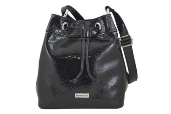 Damska torebka skórzana lakierowana - Czarna