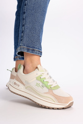 Sneakersy damskie półbuty Big Star NN274A091 beżowe z zielonym
