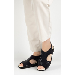 Buty damskie sandały elastyczne comfooty emma czarne połyskliwe