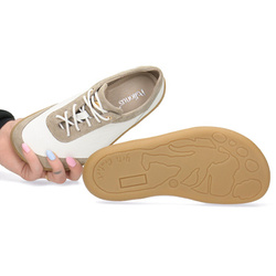 Skórzane pólbuty damskie Pollonus Białe Verona + Welur Barefoot  5-1769-004