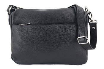 Torebka ze skóry naturalnej - listonoszka - Czarna