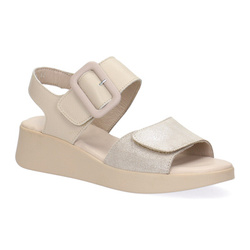 Skórzane sandały damskie Pollonus 5-1758-002 Vanilia Verona + Tenderr