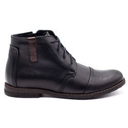 Buty męskie skórzane zimowe 315J czarne