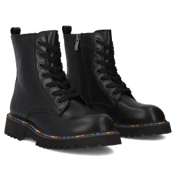 Skórzane botki na platformie Filippo DBT7428/25 czarne