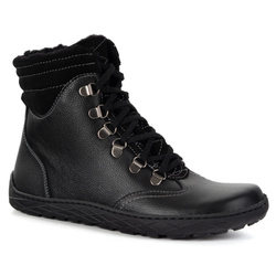 Buty damskie barefoot zimowe skórzane Olivier Runa ocieplane czarne