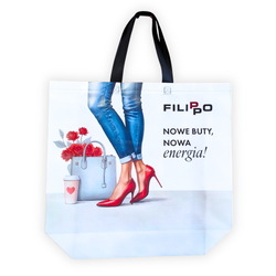Torba zakupowa Filippo TZ0478 BL RD "nowe buty nowa energia!"