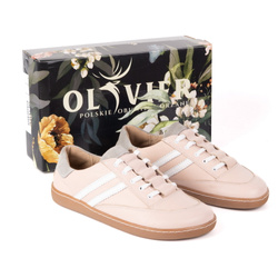 Sneakersy barefoot damskie Kaia Olivier – anatomiczne buty skórzane pudrowy róż