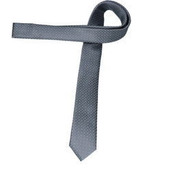 Krawat męski poliester wąski 5 cm srebrny