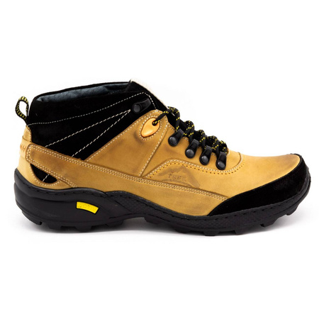 Buty męskie skórzane zimowe 139GT żółte