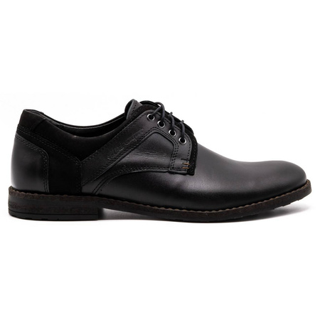 Skórzane buty męskie casual 2112 czarne